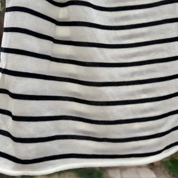 J. Crew NWT Cotton Blue Cream Striped Crocheted Sleeveless Top Blouse XL - Picture 8 of 16